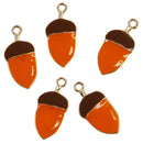 Prima Marketing Pumpkin & Spice Enamel Charms 5 pack - Acorns*
