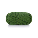 Green skein of yarn on a white background