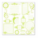 Hambly Screen Prints - Journaling Bits Overlay - Lime Green (Pack Of 5)