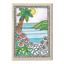 Hampton Art - Color Me Mounted Rubber Stamp 3.5Inch X5inch Paradise