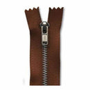 Junkitz - 12 Inches Brown Metal Zipper