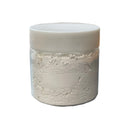 White jar with a white lid on a white background