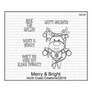 North Coast Creations Cling Rubber Stamps 5 Inch X6.75 Inch Merry And Bright