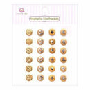 Queen & Co - Metallic Silver Self-Adhesive Nailheads 24 Pack Yellow