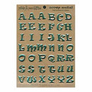 Scrap Metal Petals & Possibilities Mini Letters Green - Self Adhesive Letters On 5 X 7 Inch Sheets