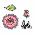 Sizzix Framelits Die & Stamp Set By Crafty Chica 4 pack Hola Flower