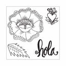 Sizzix Framelits Die & Stamp Set By Crafty Chica 4 pack Hola Flower*