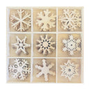 Poppy Crafts - Wooden elements shapes 45 pieces - Array of Snowflakes