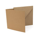 Brown paper card with envelope on a white background