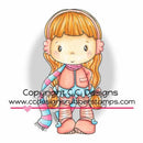 Swiss Pixie Cling Stamp 3X1.75 Lucy with scarf