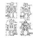 Tim Holtz Cling Rubber Stamp Set 7In. X8.5In. Robots Blueprint