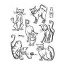 Tim Holtz Cling Stamps 7 Inch X8.5 Inch Crazy Cats