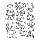 Tim Holtz Cling Stamps 7 Inch X8.5 Inch Crazy Dogs