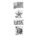 Tim Holtz Mini Blueprints Strip Cling Rubber Stamps 3In. X10in. Americana