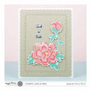 Waffle Flower Crafts Clear Stamps 4 inch X6 inch Stitched Peonie*