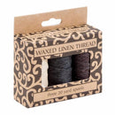 Waxed Linen 5 Ply Thread 3 pack Natural, Brown, Black; 20yds Each
