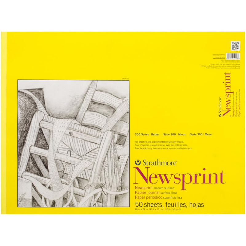 Strathmore Smooth Newsprint Paper Pad 18"X24" 50 Sheets*