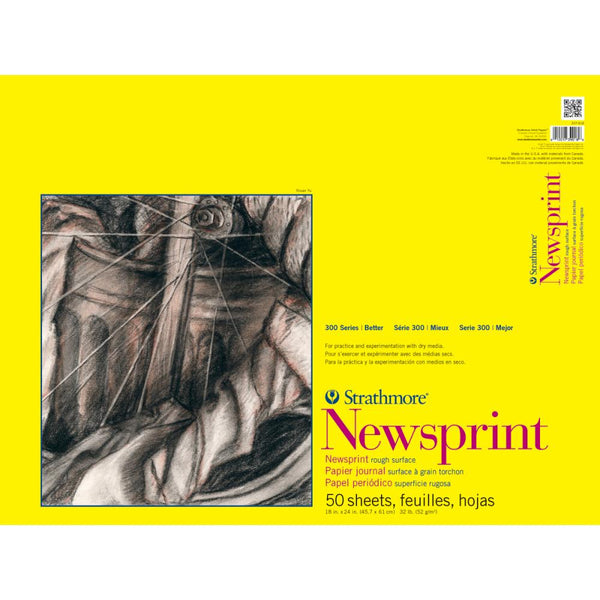 Strathmore Rough Newsprint Paper Pad 18"X24" 50 Sheets*