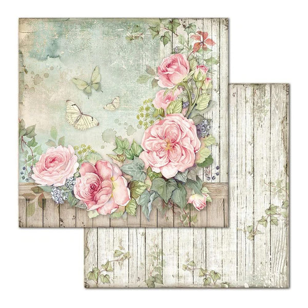 Stamperia Double-Sided Paper Pad 8"x 8" 10/Pkg - House Of Roses