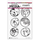 Dina Wakley Media Cling Stamps 6"x 9" - Circled^