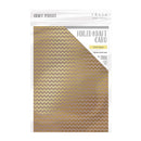 Craft Perfect Foiled Kraft Card A4 5/Pkg - Golden Zig Zag