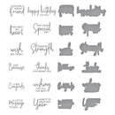 Spellbinders BetterPress Letterpress Press Plates &  Dies Set A Little Message 12/Plates &  12/Dies