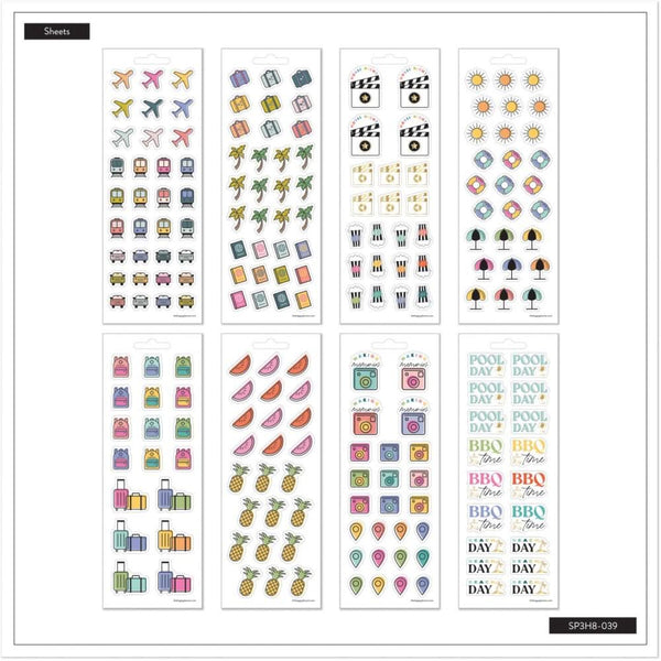 Happy Planner Sticker Sheets 8/Sheets Summer Bucket List, 200 Pieces*