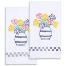 Jack Dempsey Stamped Decorative Hand Towel Pair 17"X28" Beautiful Blooms*