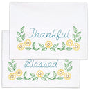 Jack Dempsey Stamped Pillowcases  with White Perle Edge 2 pack  Thankful & Blessed*