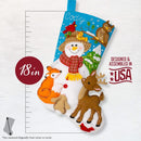 Bucilla Felt Stocking Applique Kit 18" Long Snowman's Woodland Friends*