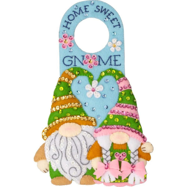 Bucilla Felt Door Hanger Applique Kit Set Of 2 Springtime Gnomes*