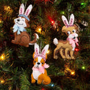 Bucilla Felt Ornaments Applique Kit Set Of 3 Bunny Puppies*