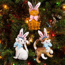 Bucilla Felt Ornaments Applique Kit Set Of 3 Bunny Kitties*