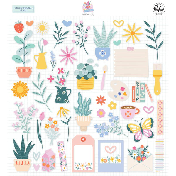 Pinkfresh Studio Vellum Die-Cuts Ephemera Pack 47/Pkg The Simple Things*