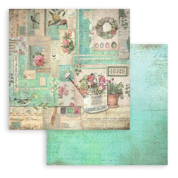 Stamperia Double-Sided Paper Pad 12"x 12" 10/Pkg - Garden