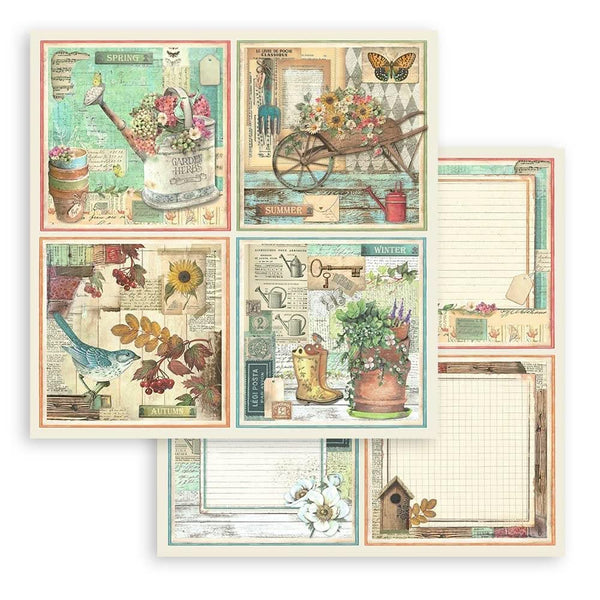 Stamperia Double-Sided Paper Pad 12"x 12" 10/Pkg - Garden