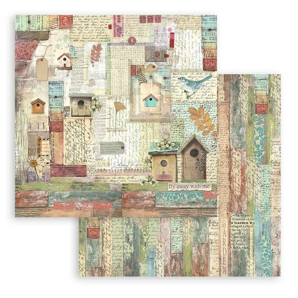 Stamperia Double-Sided Paper Pad 8"x 8" 10/Pkg - Garden