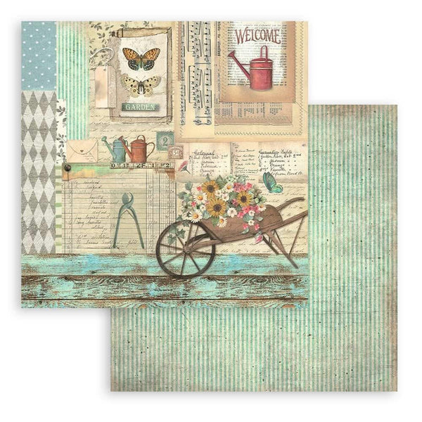 Stamperia Double-Sided Paper Pad 8"x 8" 10/Pkg - Garden