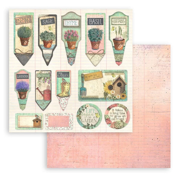Stamperia Double-Sided Paper Pad 12"x 12" 10/Pkg - Garden