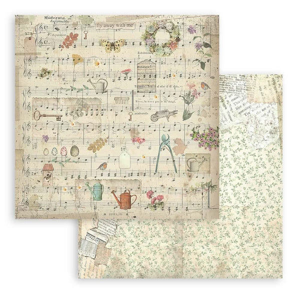 Stamperia Double-Sided Paper Pad 12"x 12" 10/Pkg - Garden