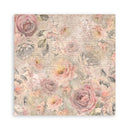 Stamperia Polyester Fabric 12"x 12" 4/Pkg - Shabby Rose