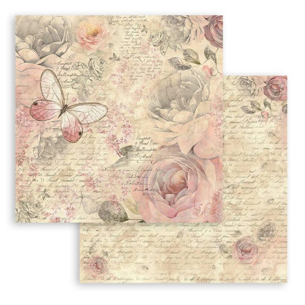 Stamperia Double-Sided Paper Pad 8"x 8" 10/Pkg - Shabby Rose
