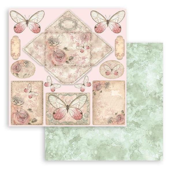 Stamperia Double-Sided Paper Pad 8"x 8" 10/Pkg - Shabby Rose