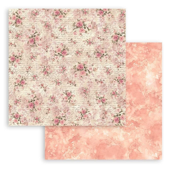 Stamperia Double-Sided Paper Pad 8"x 8" 10/Pkg - Shabby Rose
