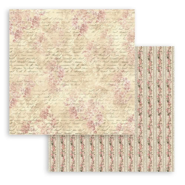 Stamperia Double-Sided Paper Pad 8"x 8" 10/Pkg - Shabby Rose