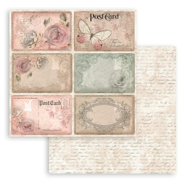 Stamperia Double-Sided Paper Pad 8"x 8" 10/Pkg - Shabby Rose