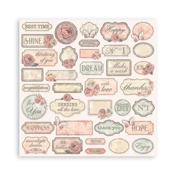 Stamperia Double-Sided Paper Pad 8"x 8" 10/Pkg - Shabby Rose