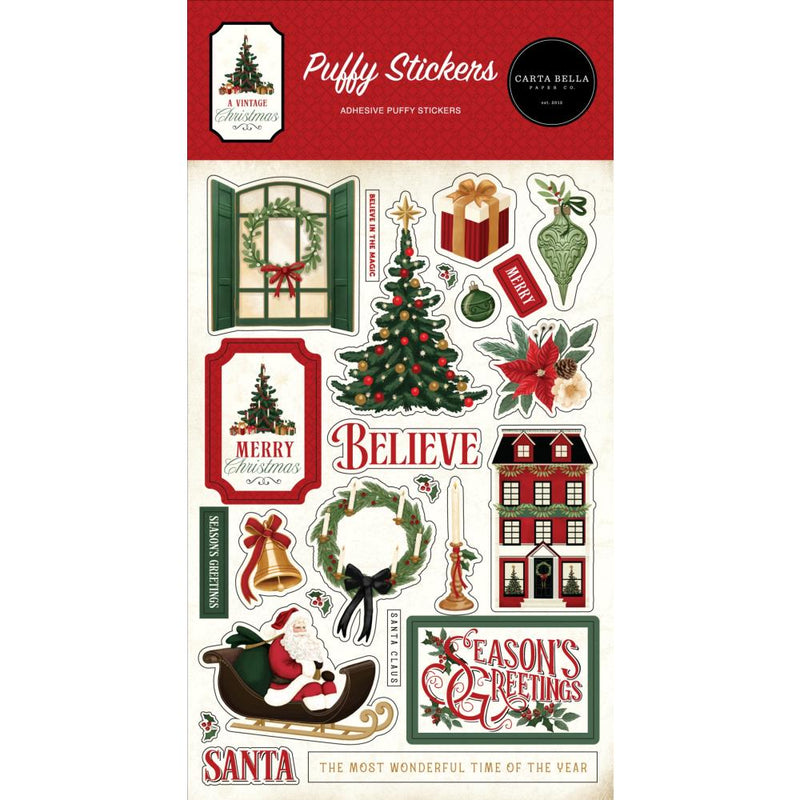 Carta Bella Puffy Stickers - A Vintage Christmas*