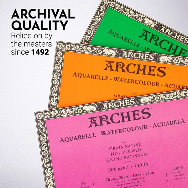 Arches Watercolour Block - Cold Pressed 300gsm 26cm x 36cm - 20 Sheets