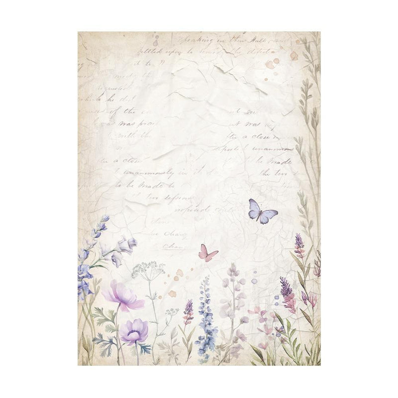 Stamperia Assorted Rice Paper Backgrounds A6 8/Sheets - Lavender